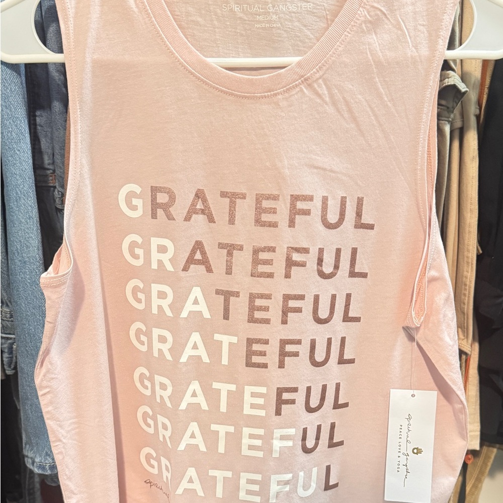 Spiritual Gangster Pink Grateful Tank Top - Medium NWT!